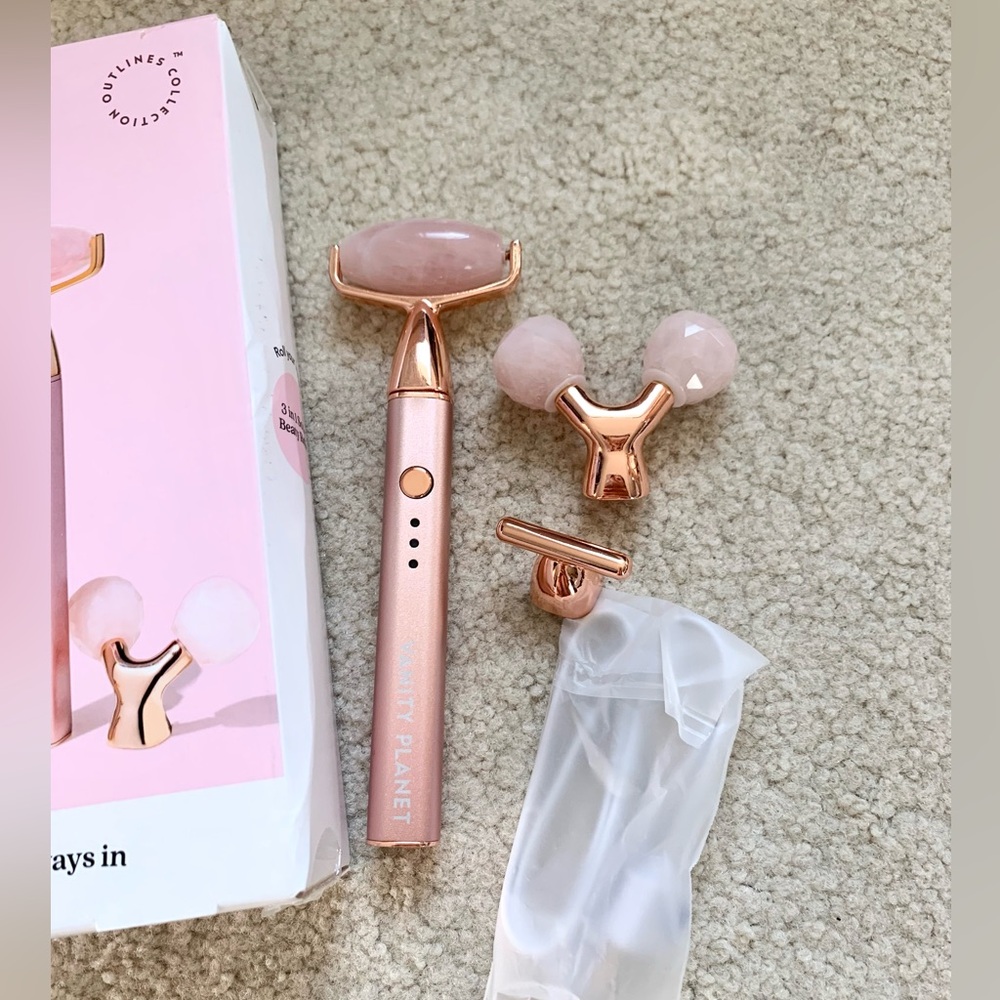 Like New/ VANITY PLANET Sonic Rose Quartz Beauty Bar, rechargeable